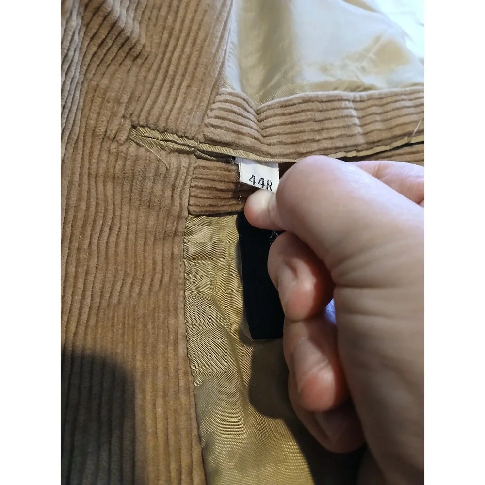 Austin Manor 44R Tan Corduroy Blazer Mens Jacket Elbow Patches Sport Coat